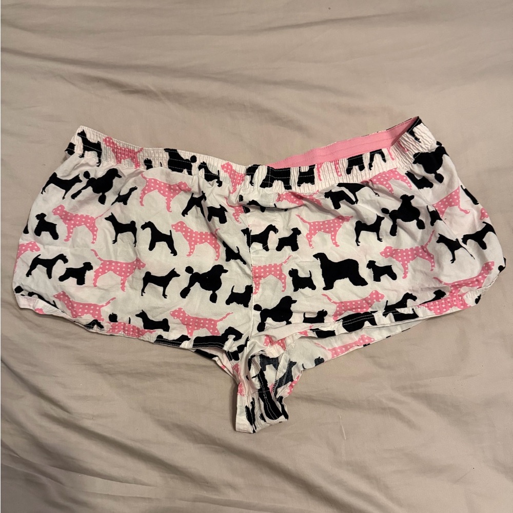 Victoria’s Secret pink dog pattern shorts size large vintage and rare